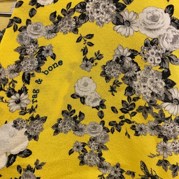 Rag & Bone Victor Silk Floral Top yellow XXS - Picture 5 of 11